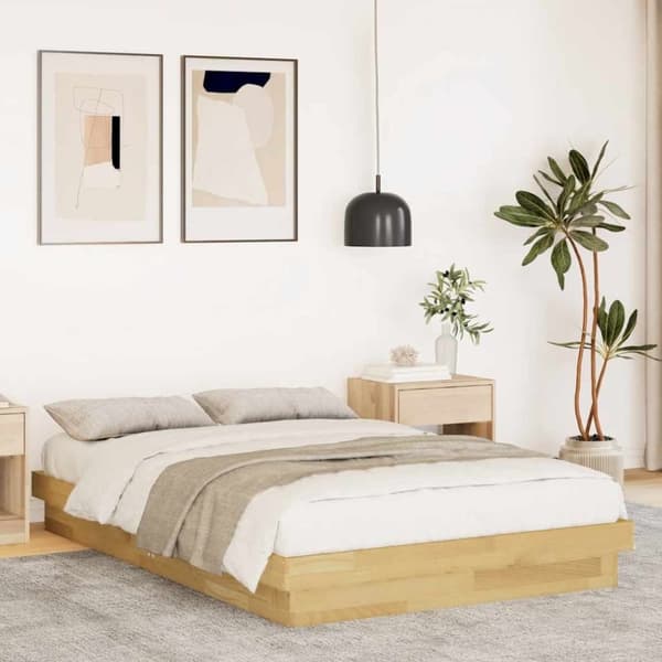 vidaXL Sängynrunko ilman patjaa 120x190 cm massiivipuutammea