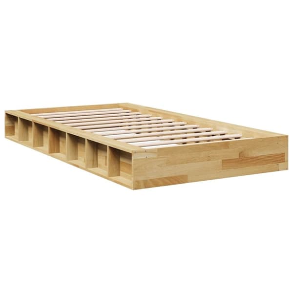 vidaXL Sengeramme uten Madrass 100x200 cm Heltre Eik