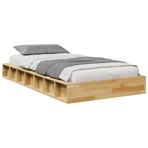 vidaXL Sengeramme uten Madrass 100x200 cm Heltre Eik