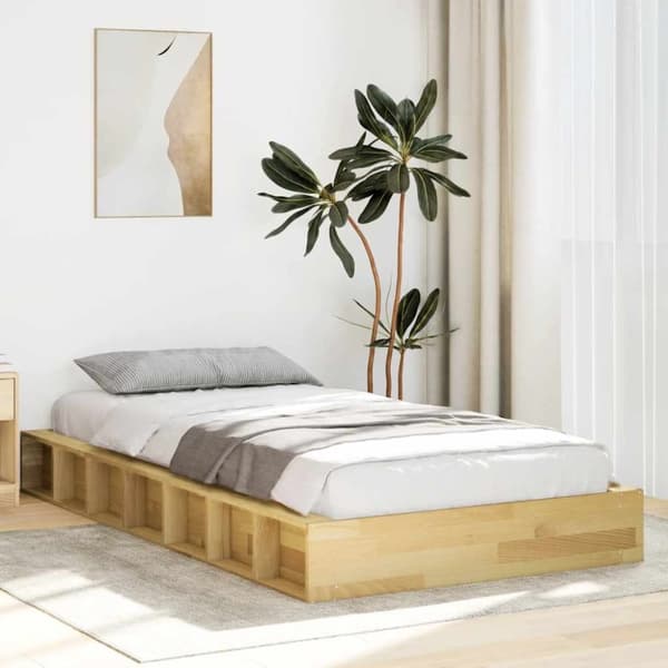 vidaXL Sengeramme uden madras 100x200 cm Massivtræ Eg
