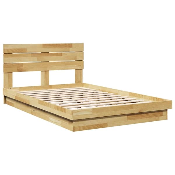 vidaXL Sengeramme med sengegavl uten madrass 120x190 cm Heltre Eik