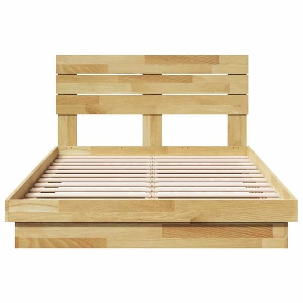 vidaXL Sengeramme med sengegavl uten madrass 120x190 cm Heltre Eik