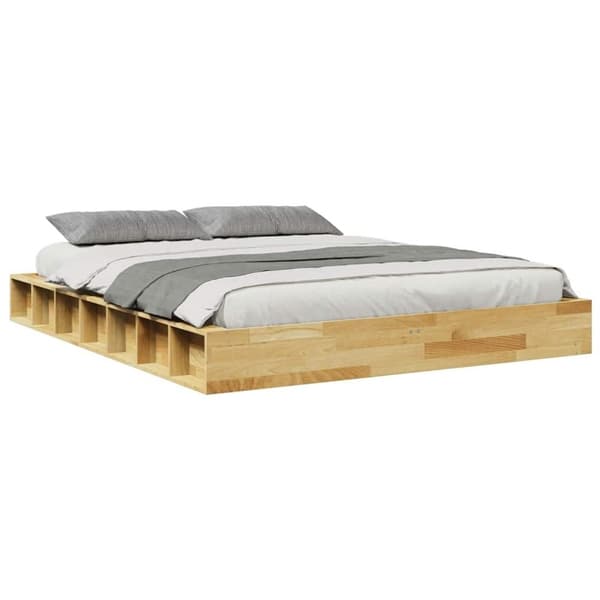 vidaXL Sengeramme uten Madrass 160x200 cm Heltre Eik