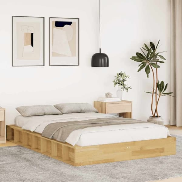 vidaXL Sängynrunko ilman patjaa 120x200 cm massiivipuutammea