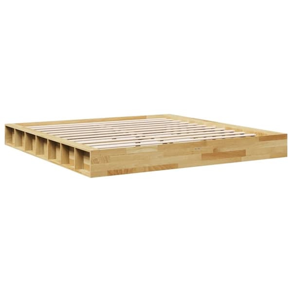 vidaXL Sängynrunko ilman patjaa 200x200 cm massiivipuutammea