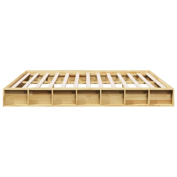 vidaXL Sängynrunko ilman patjaa 200x200 cm massiivipuutammea