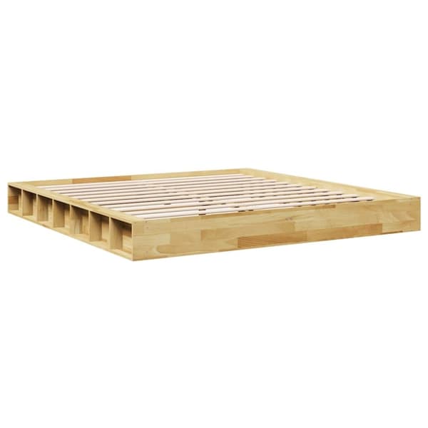 vidaXL Sängynrunko ilman patjaa 200x200 cm massiivipuutammea