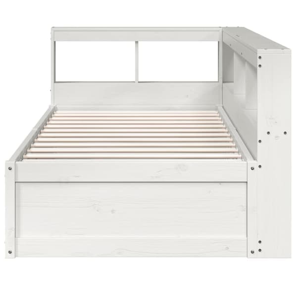 vidaXL seng med reol uden madras 90x200 cm massivt fyrretræ hvid