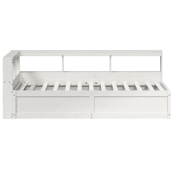 vidaXL seng med reol uden madras 90x200 cm massivt fyrretræ hvid