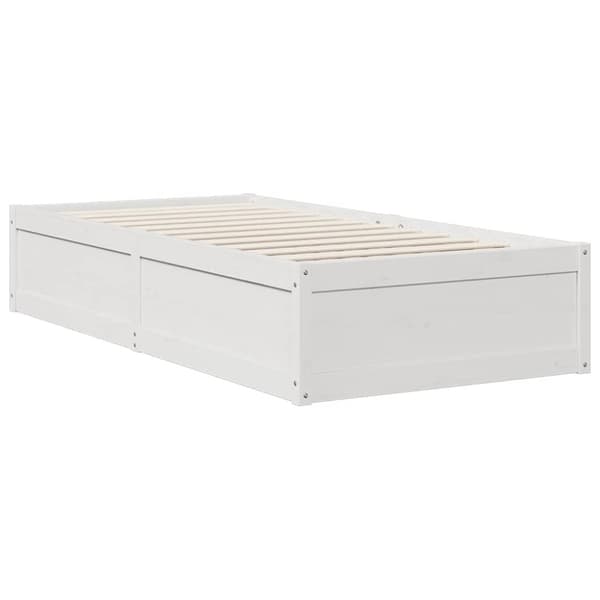 vidaXL seng med reol uden madras 90x200 cm massivt fyrretræ hvid
