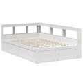 Miniatyrbillede 4 af 11: vidaXL seng med reol uden madras 120x190 cm massivt fyrretræ hvid