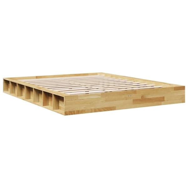 vidaXL Sängynrunko ilman patjaa 140x190 cm massiivipuutammea