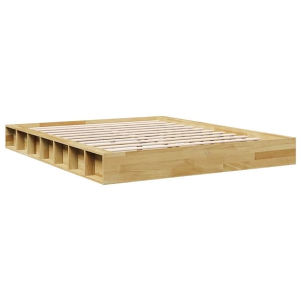vidaXL Sängynrunko ilman patjaa 140x190 cm massiivipuutammea