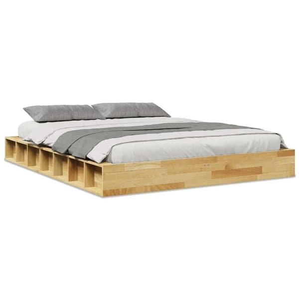 vidaXL Sängynrunko ilman patjaa 140x190 cm massiivipuutammea