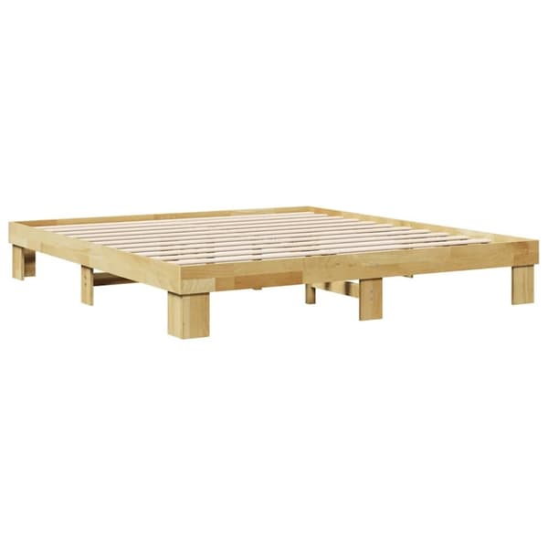 vidaXL Sängynrunko ilman patjaa 200x200 cm massiivipuutammea