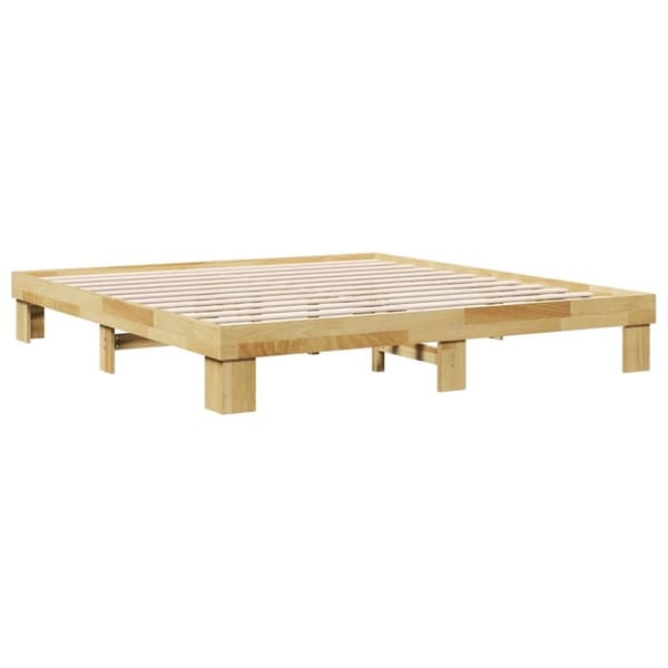 vidaXL Sängynrunko ilman patjaa 200x200 cm massiivipuutammea