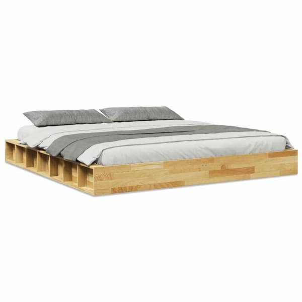 vidaXL Sengeramme uden madras 180x200 cm Massivt træ Eg