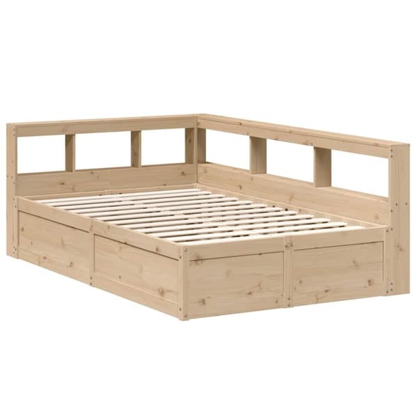 vidaXL seng med reol uden madras 140x190 cm massivt fyrretræ