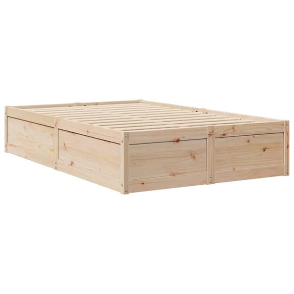 vidaXL seng med reol uden madras 140x190 cm massivt fyrretræ