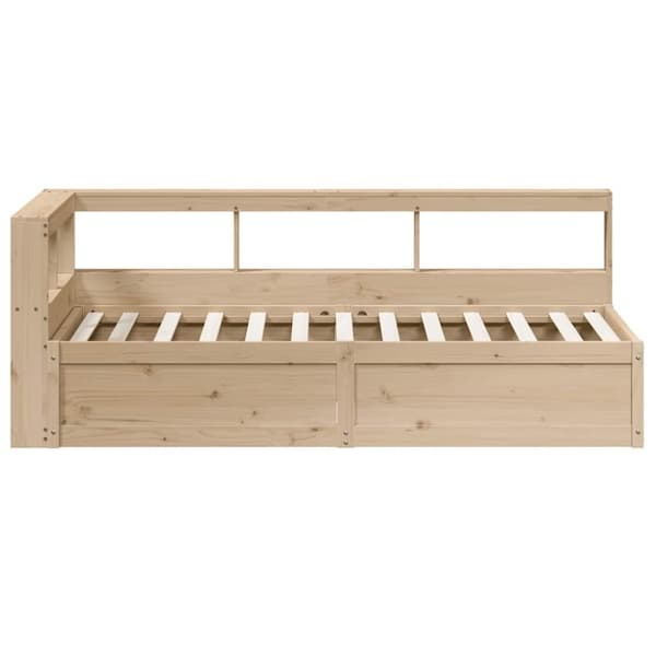 vidaXL seng med reol uden madras 90x190 cm massivt fyrretræ