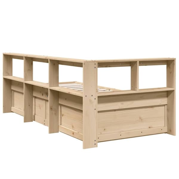 vidaXL seng med reol uden madras 90x190 cm massivt fyrretræ