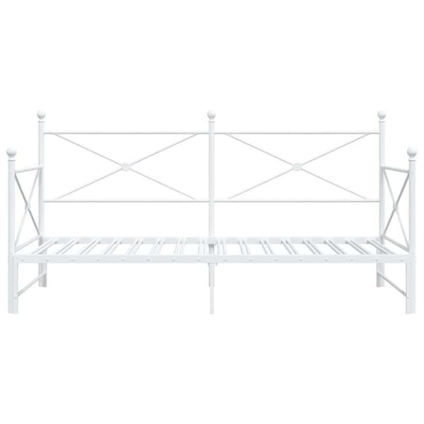vidaXL -sohvasänky ilman patjaa Valkoinen 100x200 cm Teräs