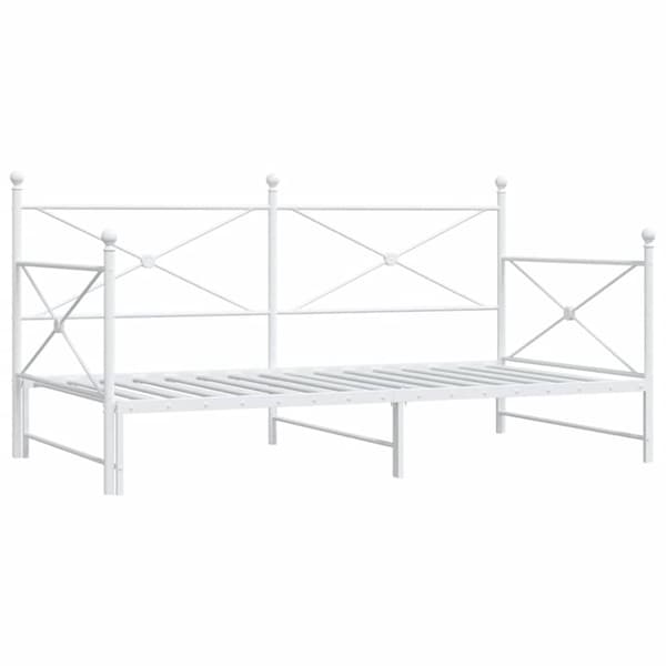 vidaXL -sohvasänky ilman patjaa Valkoinen 100x200 cm Teräs