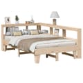Miniatyrbilde 2 av 11: vidaXL Seng med bokhylle uten madrass 120x200 cm heltre furu