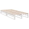Miniatyrbillede 10 af 11: vidaXL seng med reol uden madras 90x200 cm massivt fyrretræ hvid