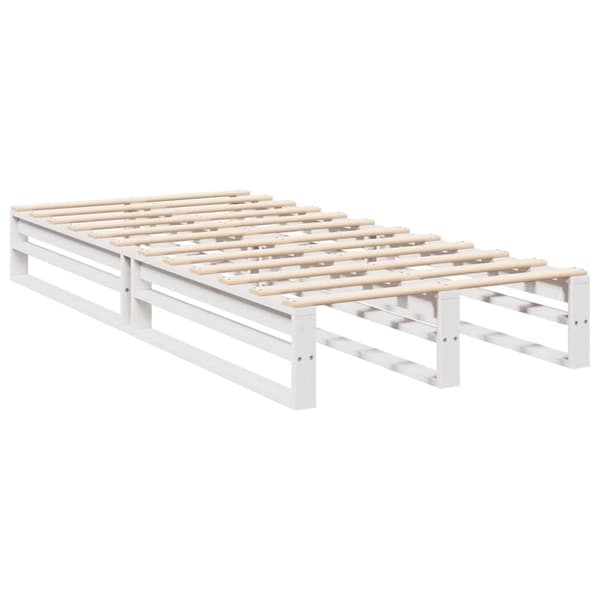 vidaXL seng med reol uden madras 90x200 cm massivt fyrretræ hvid