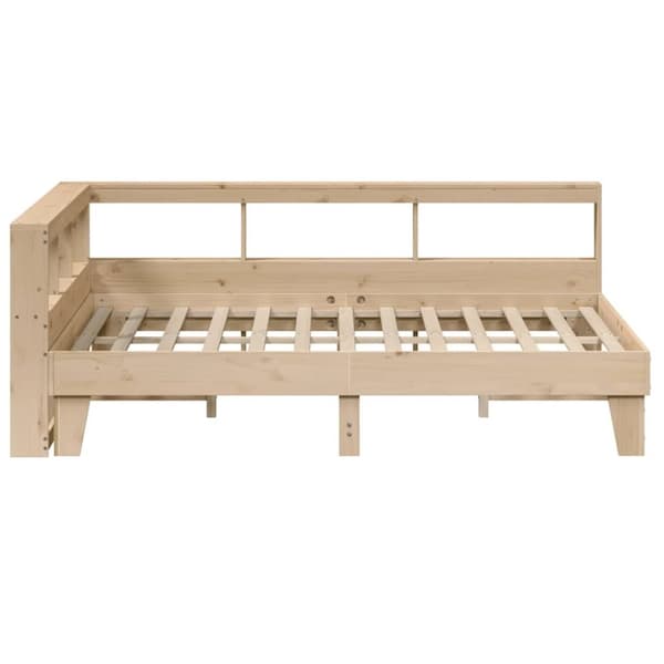 vidaXL Seng med bokhylle uten madrass 150x200 cm heltre furu