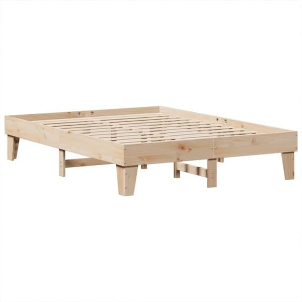 vidaXL Seng med bokhylle uten madrass 150x200 cm heltre furu