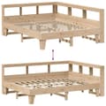 Miniatyrbilde 11 av 11: vidaXL Seng med bokhylle uten madrass 150x200 cm heltre furu