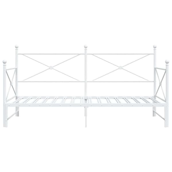 vidaXL Dagbädd med rull utan madrass vit 100x200 cm stål