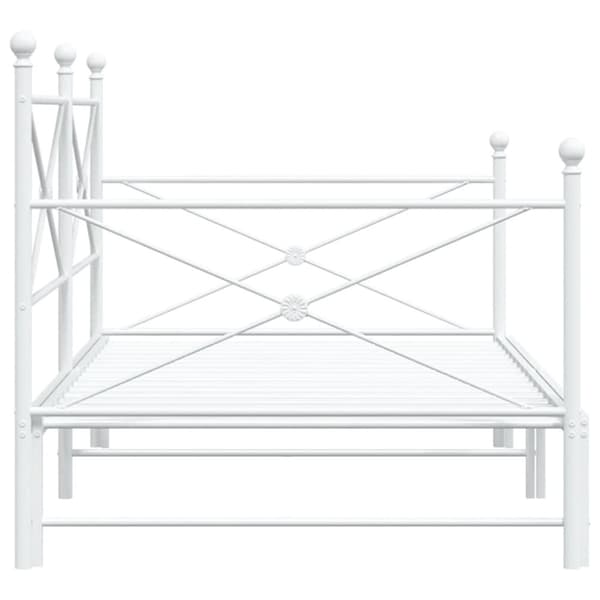 vidaXL Dagbädd med rull utan madrass vit 100x200 cm stål