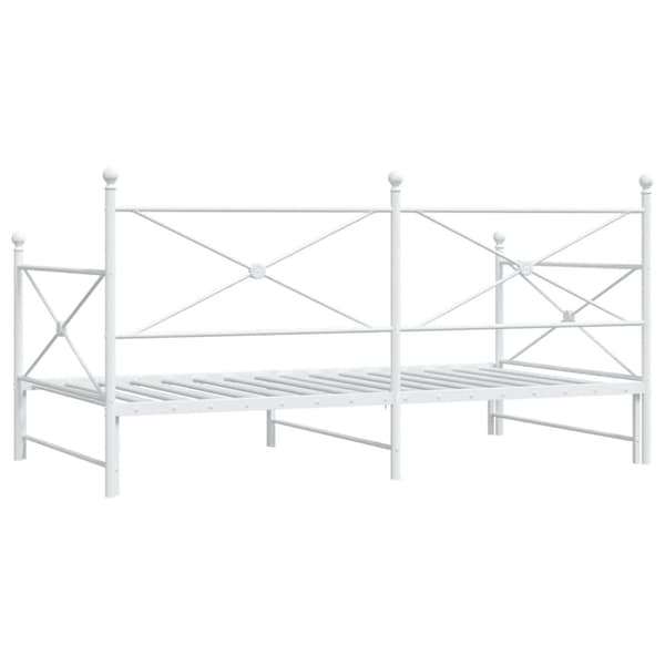vidaXL Dagbädd med rull utan madrass vit 100x200 cm stål
