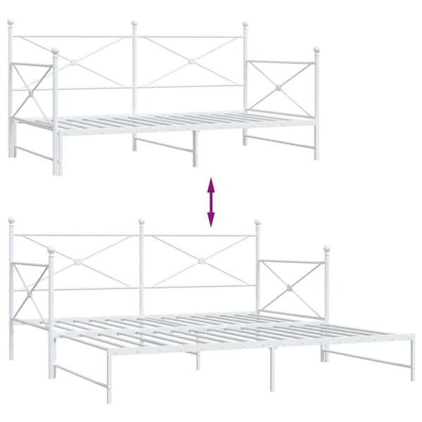 vidaXL Dagbädd med rull utan madrass vit 100x200 cm stål