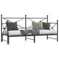 Miniatyrbilde 6 av 11: vidaXL Dagseng med trille uten madrass svart 80x200 cm stål