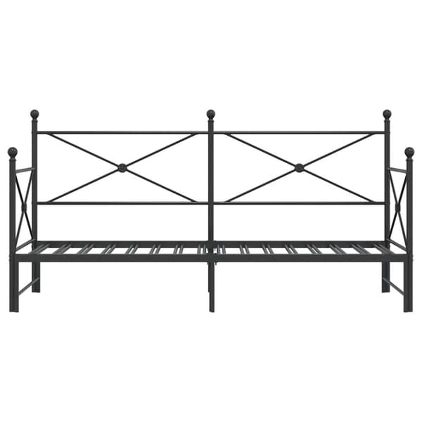 vidaXL Dagseng med trille uten madrass svart 80x200 cm stål