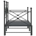 Miniatyrbilde 8 av 11: vidaXL Dagseng med trille uten madrass svart 80x200 cm stål
