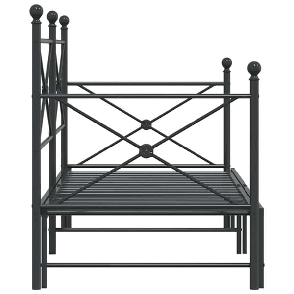 vidaXL Dagseng med trille uten madrass svart 80x200 cm stål