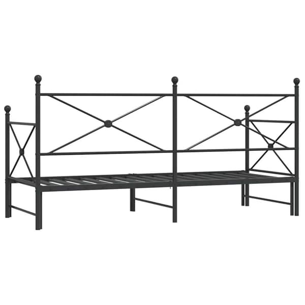 vidaXL Dagseng med trille uten madrass svart 80x200 cm stål