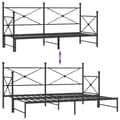 Miniatyrbilde 10 av 11: vidaXL Dagseng med trille uten madrass svart 80x200 cm stål