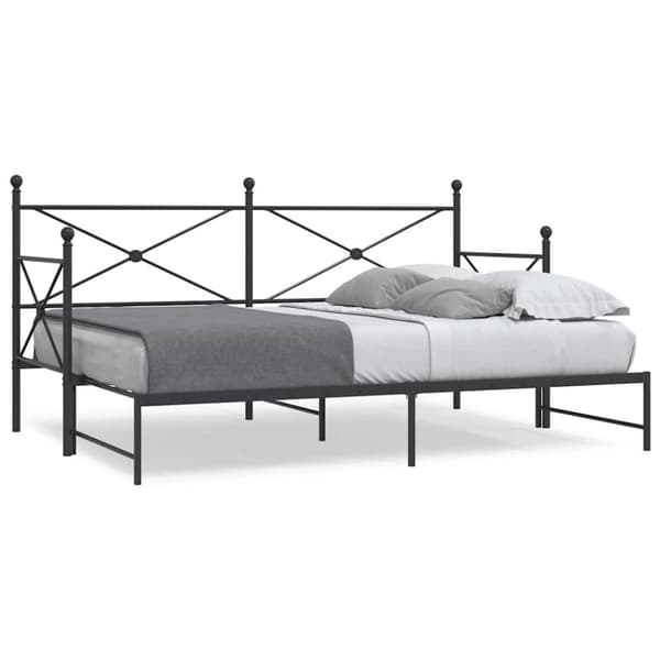 vidaXL Dagseng med trille uten madrass svart 80x200 cm stål