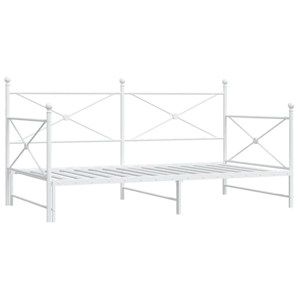 vidaXL Leposohva ilman patjaa Valkoinen 100x190 cm Teräs