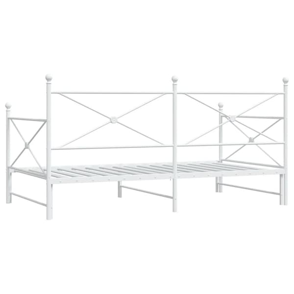 vidaXL Leposohva ilman patjaa Valkoinen 100x190 cm Teräs