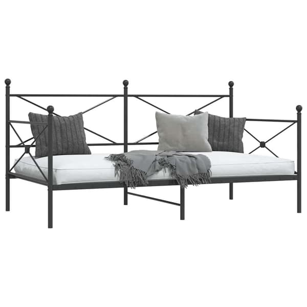 vidaXL Päiväsänky ilman patjaa Musta 107x203 cm Teräs