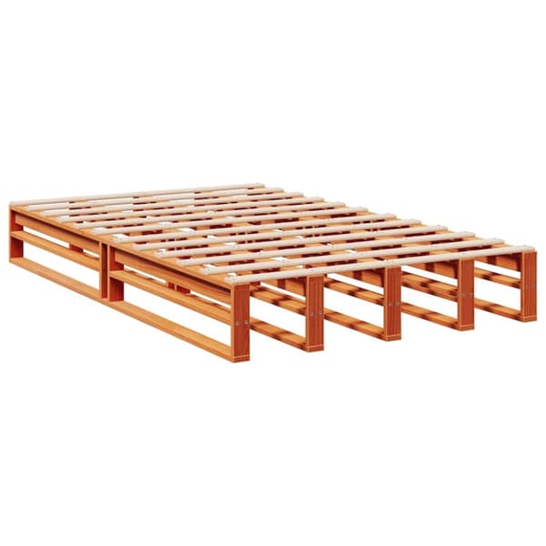 vidaXL seng med reol uden madras 120x190cm massivt fyrretræ gyldenbrun