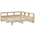 Miniatyrbilde 4 av 11: vidaXL Seng med bokhylle uten madrass 200x200 cm heltre furu