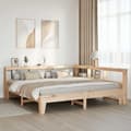 Miniatyrbilde 5 av 11: vidaXL Seng med bokhylle uten madrass 200x200 cm heltre furu